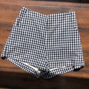 Small black and white checkered shorts